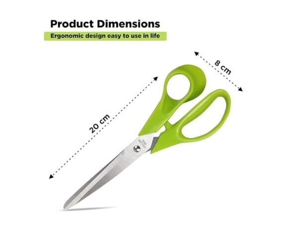 NFI essentials MultiPurpose Scissor 8 Inch Soft and Comfort-Grip Handles Paper Scissors Sharp Scissors for Stationery Craft, Office, Home, Kitchen, Tailoring